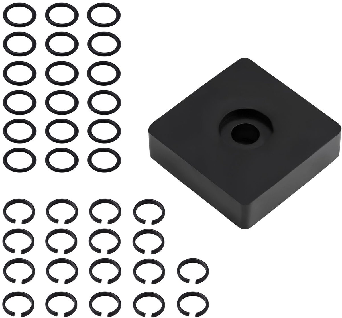 18 Sets 3/8" Impact Borgringclip Frictieringen met O-Ring, Geleverd met Zwarte Borgring Aambeeld Installatietool voor MIL Elektrische en Pneumatische Slagsleutel