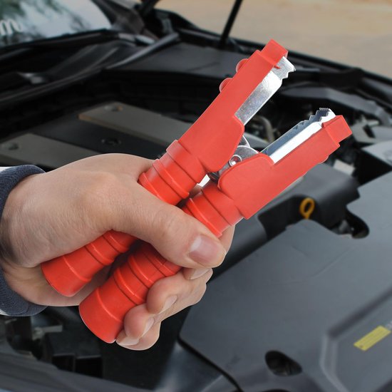 2 stuks 600 A overspanningsbatterij starttang 150 mm lengte rood zwart geïsoleerd elektrisch kaken krokodil alligator nikkel gecoat grote testklemmen voor auto — afbeelding 2
