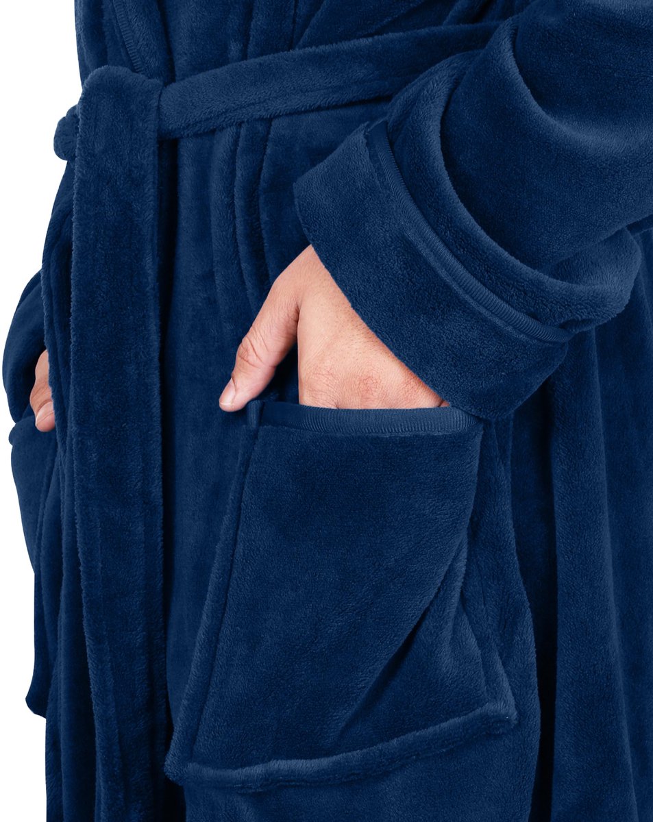 Threads Luxe Heren Kamerjas met Capuchon | Superzachte Fleece Badjas | Gezellige Loungewear en Nightwear | Comfortabele Loungewear en Nachtkleding