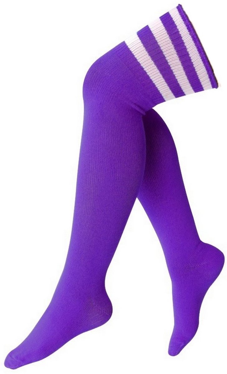 krautwear Dames meisjes kinderen cheerleader kniekousen gestreepte overknees gestreepte kousen
