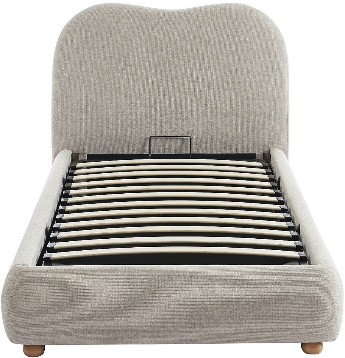 Vente-unique Bed met opbergruimte stof beige 90 x 200 cm