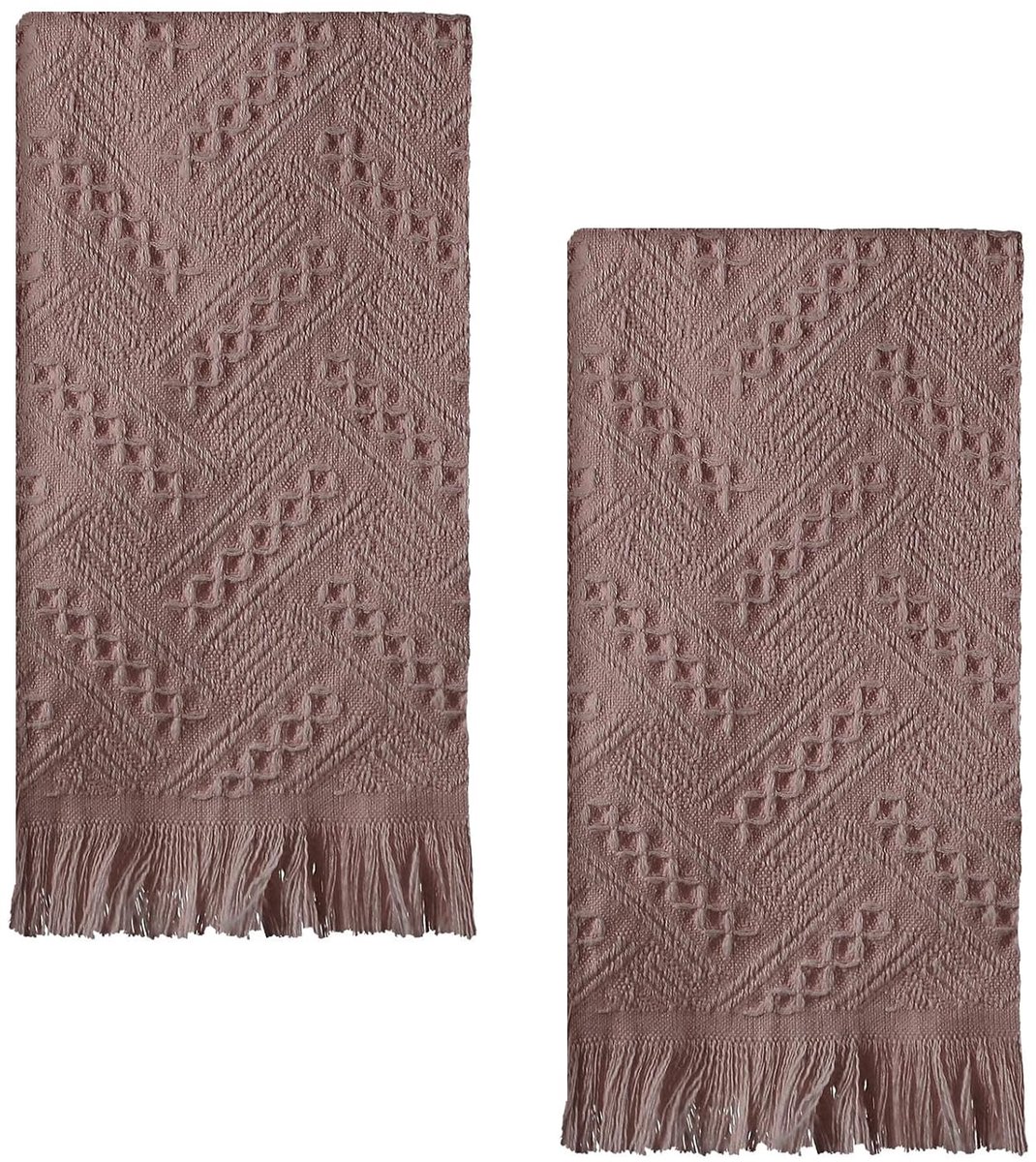 2 stuks theedoeken, 75 x 34 cm, katoenen theedoeken, keukendoeken, zeer absorberend, zacht en comfortabel, in Boheemse stijl, perfect voor keuken en badkamer/bruin