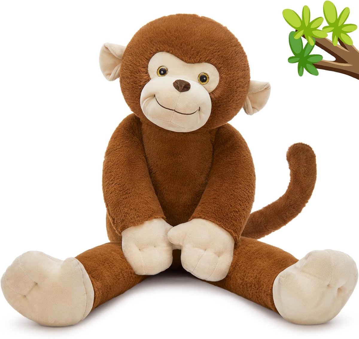 Pluche aap, donker, reuzenspeelgoed, 100 cm, grote donkere aap, schattig, pluizig, groot, zacht, dieren, cadeaus voor kinderen, verjaardagscadeau, schattig kussen.