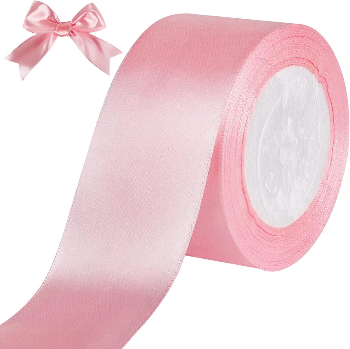 Tenn well Satijnen lint 50 mm, 22 meter glad, voor inpakken, knutselen, haarlintjes, bruiloftsfeest en kerstdecoratie