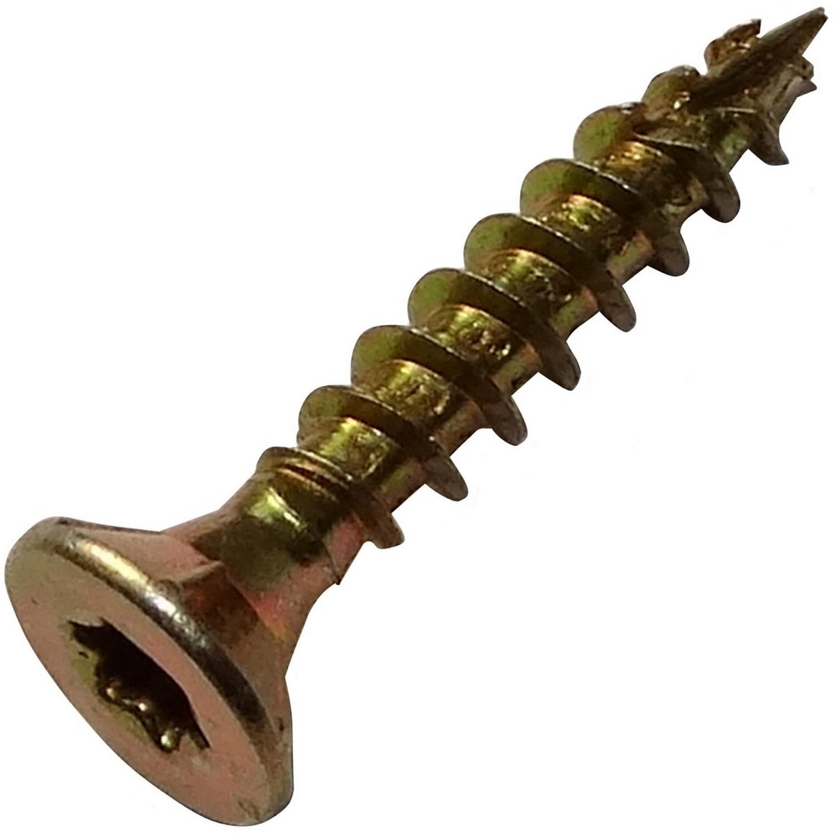 - 100 Houtschroef met verzonken kop - Ø3.5x20mm - Verzankt Messing - Zespuntige ster T15 - C44452
