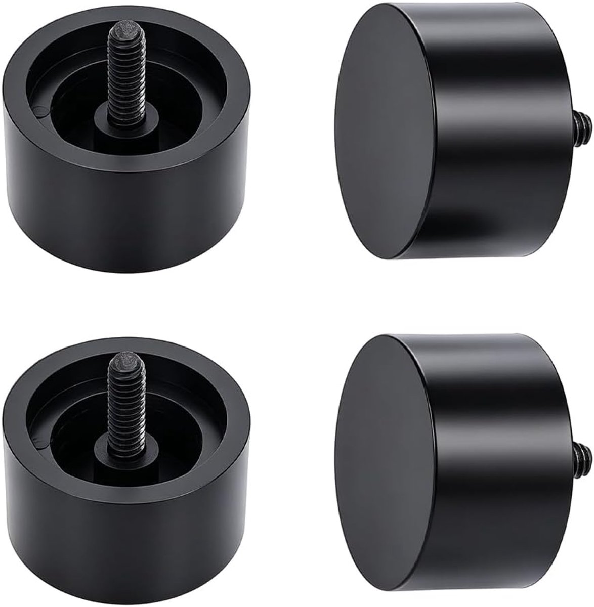 4 stuks zwarte plastic gordijnstangen, knoppen, 3,4 cm diameter, decoratieve eindkappen, vervanging voor Romeinse roede, raamdecoratie, woonkamer, slaapkamer, woondecoratie