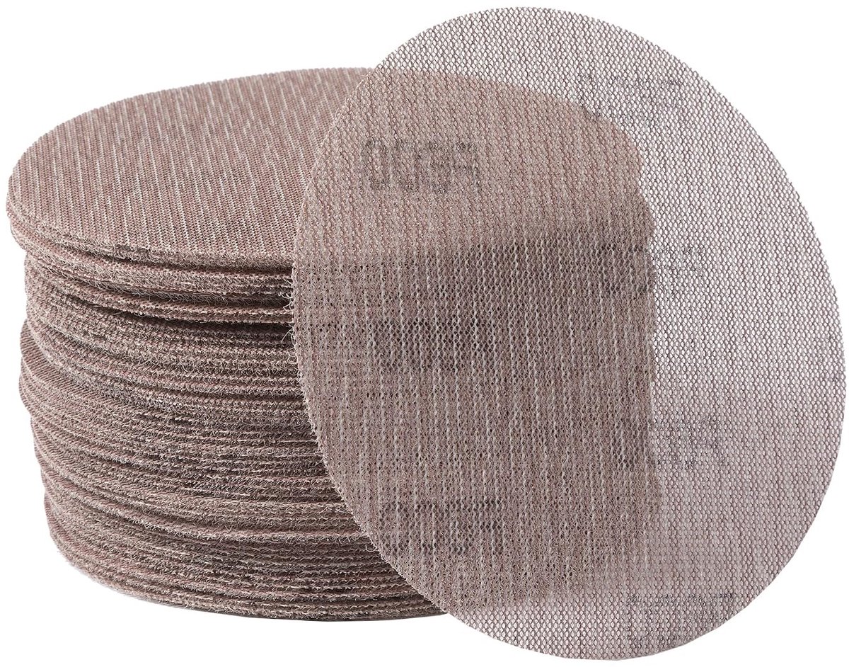 600GRIT 50 stks 5-Inch Mesh Schuurschijven Hook & Loop Schuurpapier, Stofvrij Anti-Blocking Net Schuurpapier Vellen voor Auto Body, Hout, Gipsplaten, Metaal
