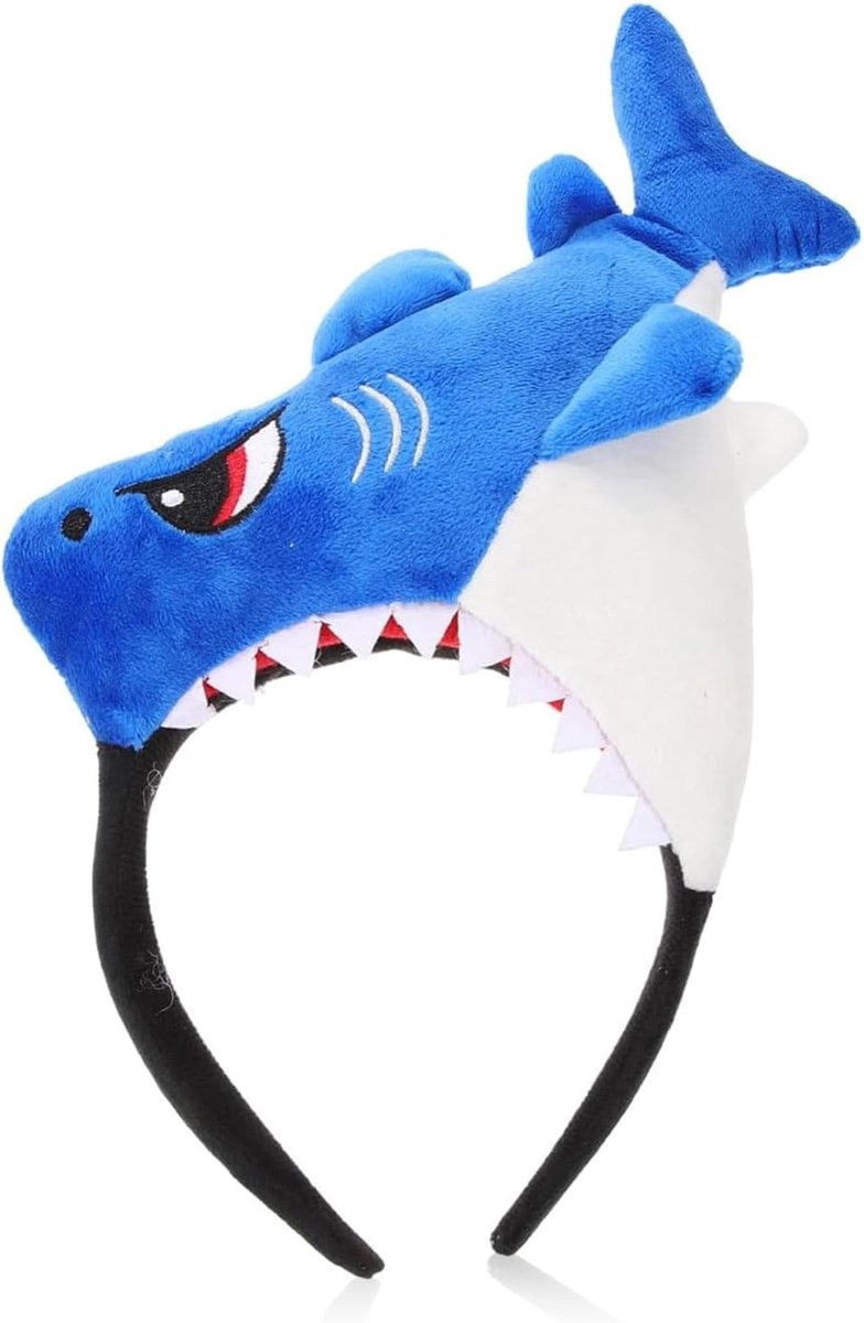 Pluche Hai Kopfbedeckung voor Feestjes en Kostuums - Dierlijke Hoed voor Mannen en Vrouwen, Perfect voor Halloween en Verkleedpartijen