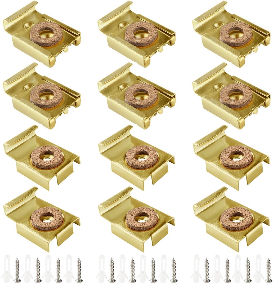 Omgoods - 12 Stuks Spiegels Bevestigingsclips met Schroeven