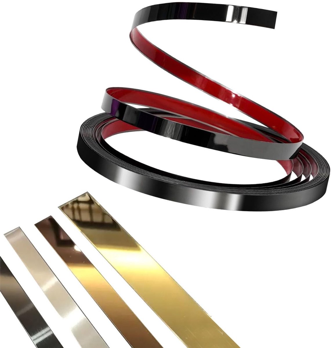 Omgoods - Zelfklevende Wandstrip voor Decoratie, Zwart 5m x 2cm