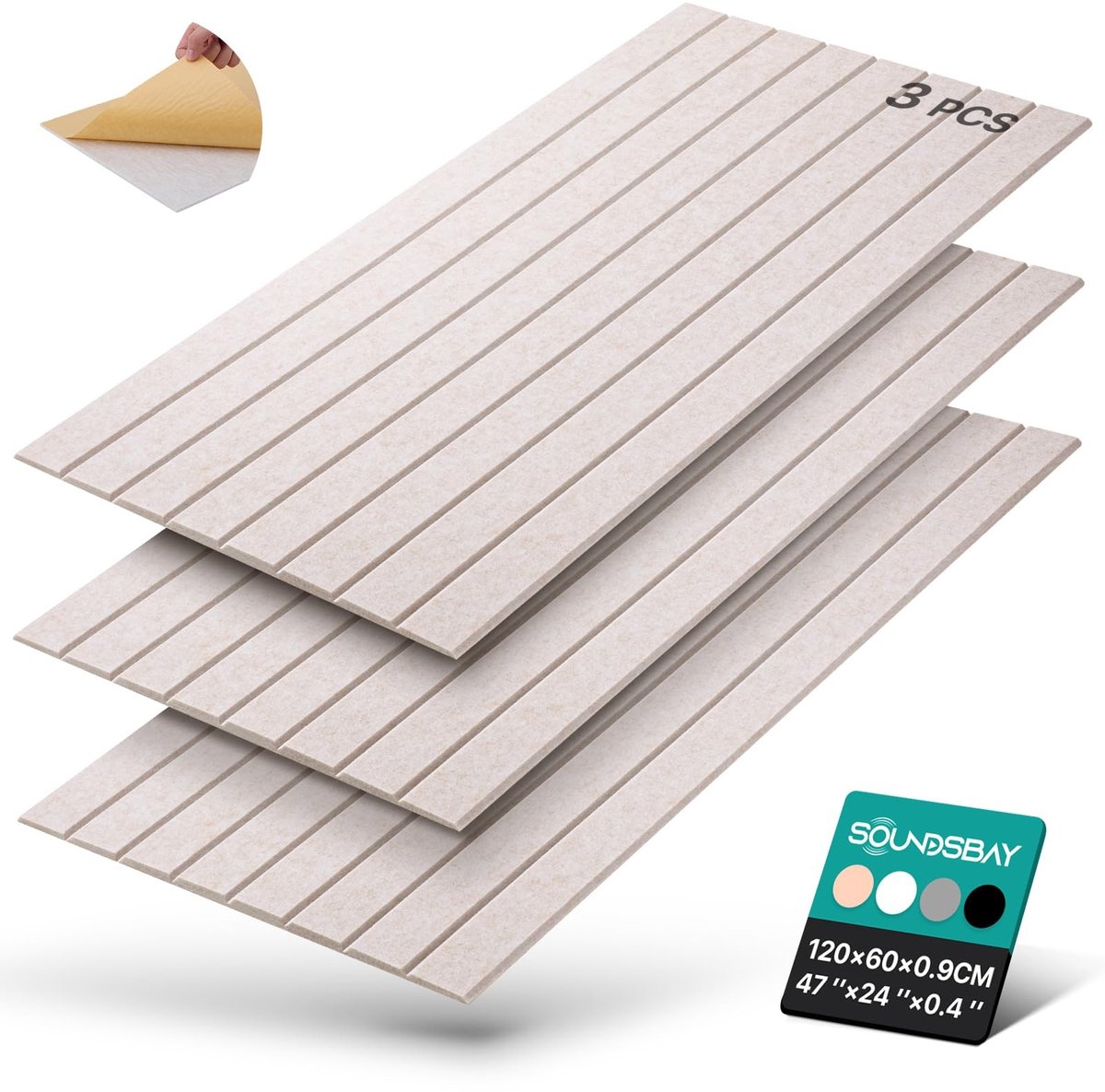 Omgoods - 3 Stuks Akoestische Panelen Zelfklevend voor Geluidsbehandeling