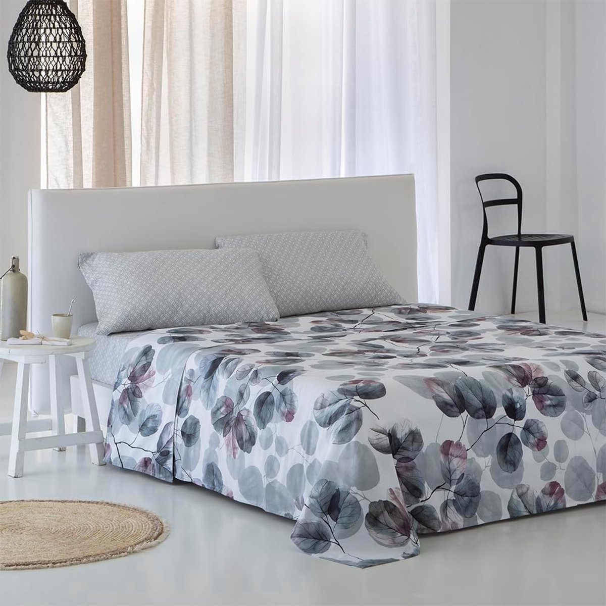 Beddengoedset, grijs, percal, katoen, 180 x 190/200 cm, 100% percal katoen, 180 x 190/200 cm