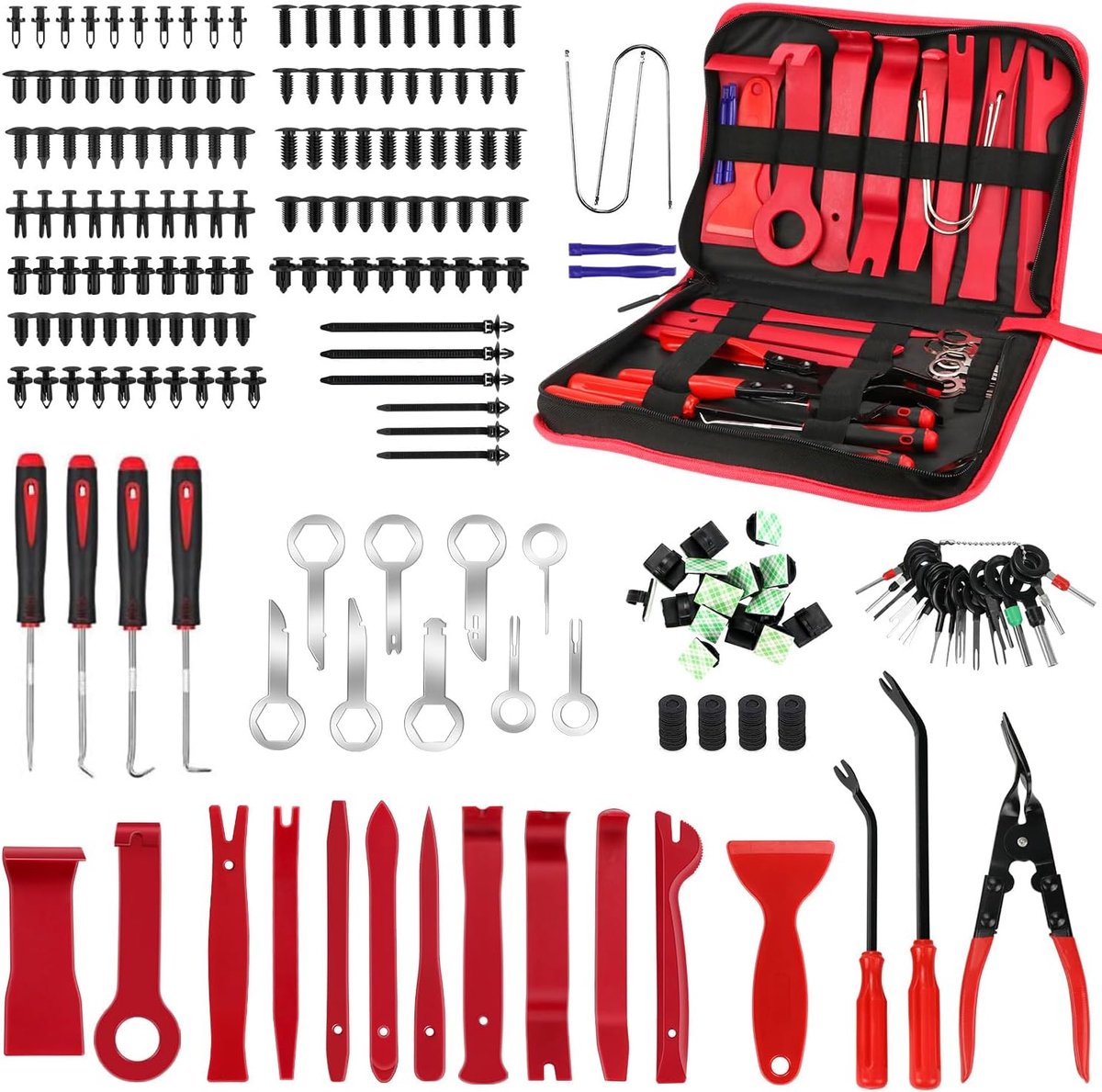 Trim Removal Tool Set, 262 Stuks Auto Verwijderen Tool Set met Auto Bevestiging Clips, Auto Demontagegereedschap voor Verwijdering Auto Deur Trim Audio en Panelen