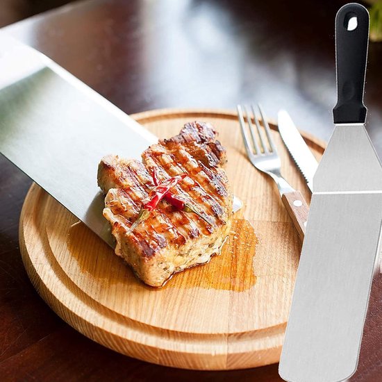 Turner schraper, pannenkoek Flipper, Roestvrij stalen metalen bakplaat spatel, geweldig voor BBQ Grill en platte top bakplaat, commerciële kwaliteit Spatel, Icing Spatel — afbeelding 4