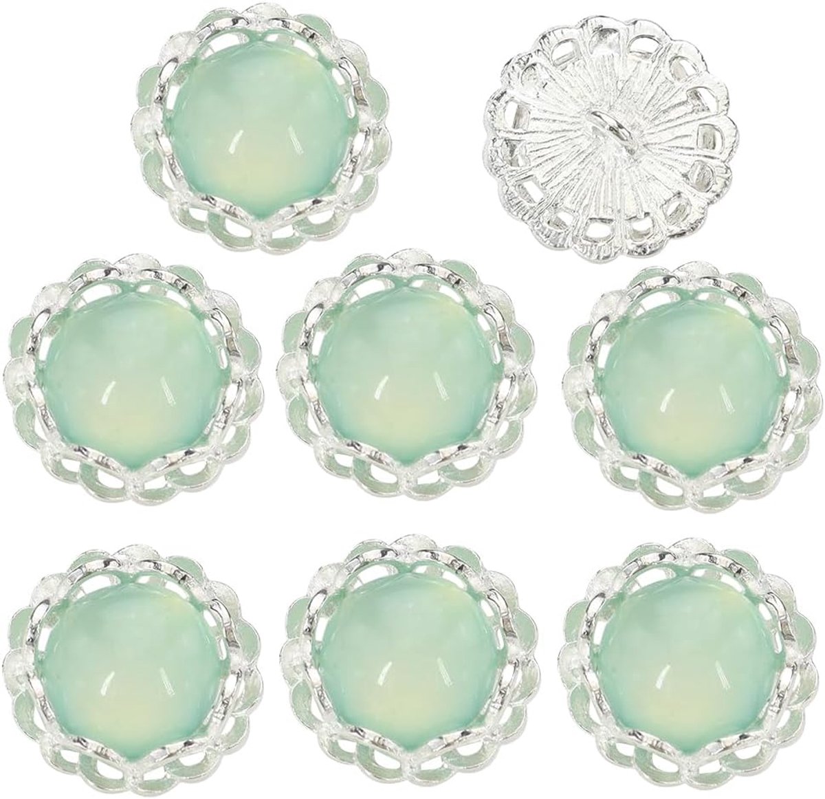 20 mm naaiknop schacht ronde metalen knop retro vintage knoppen versieringen voor jassen ambachtelijke knoppen 10 stuks (lichtgroen)
