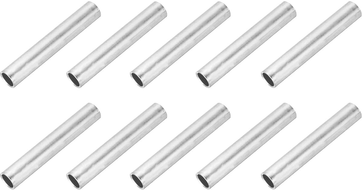 GT-25 Stekkerverbinders van rood koper, niet geïsoleerd, 3 AWG, krimpklemmen voor kabelverbinding, hardware-accessoires, zilverkleurig, 10 stuks