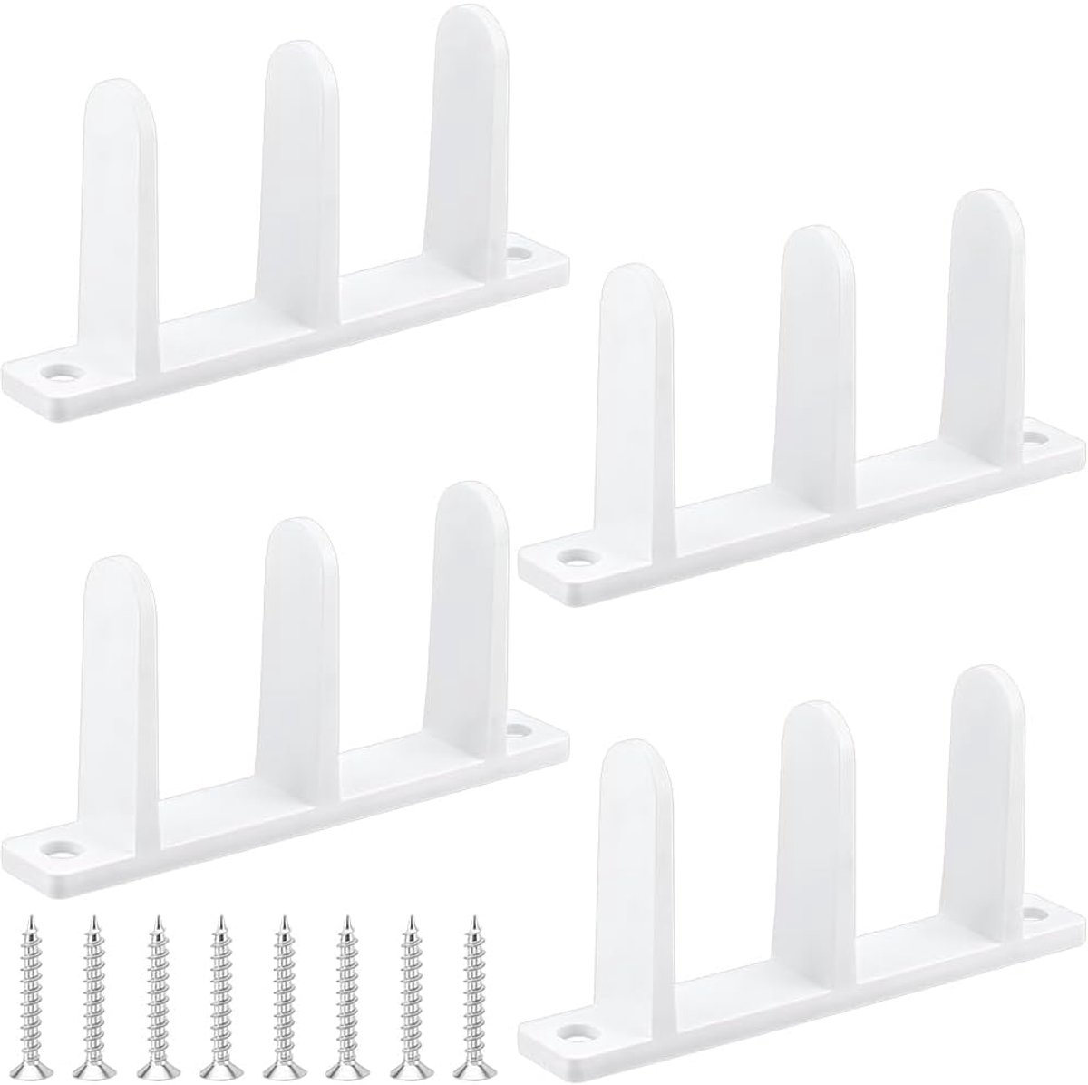 4 stuks kunststof schuifkastdeur vloergeleiding, universele schuifdeur, onderste geleiding voor 3,3 cm dikke deur voor schuurdeuren met bodemgeleiders en schroeven voor thuis, kast