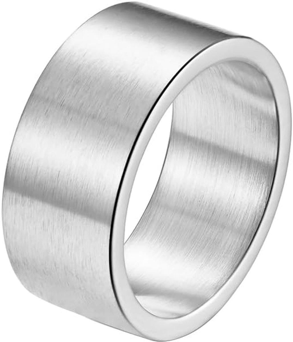 Mannen Vrouwen Roestvrij Staal Brede Band Duim Ring Pijp Cut Plain Platte Top Ringen Comfort Fit