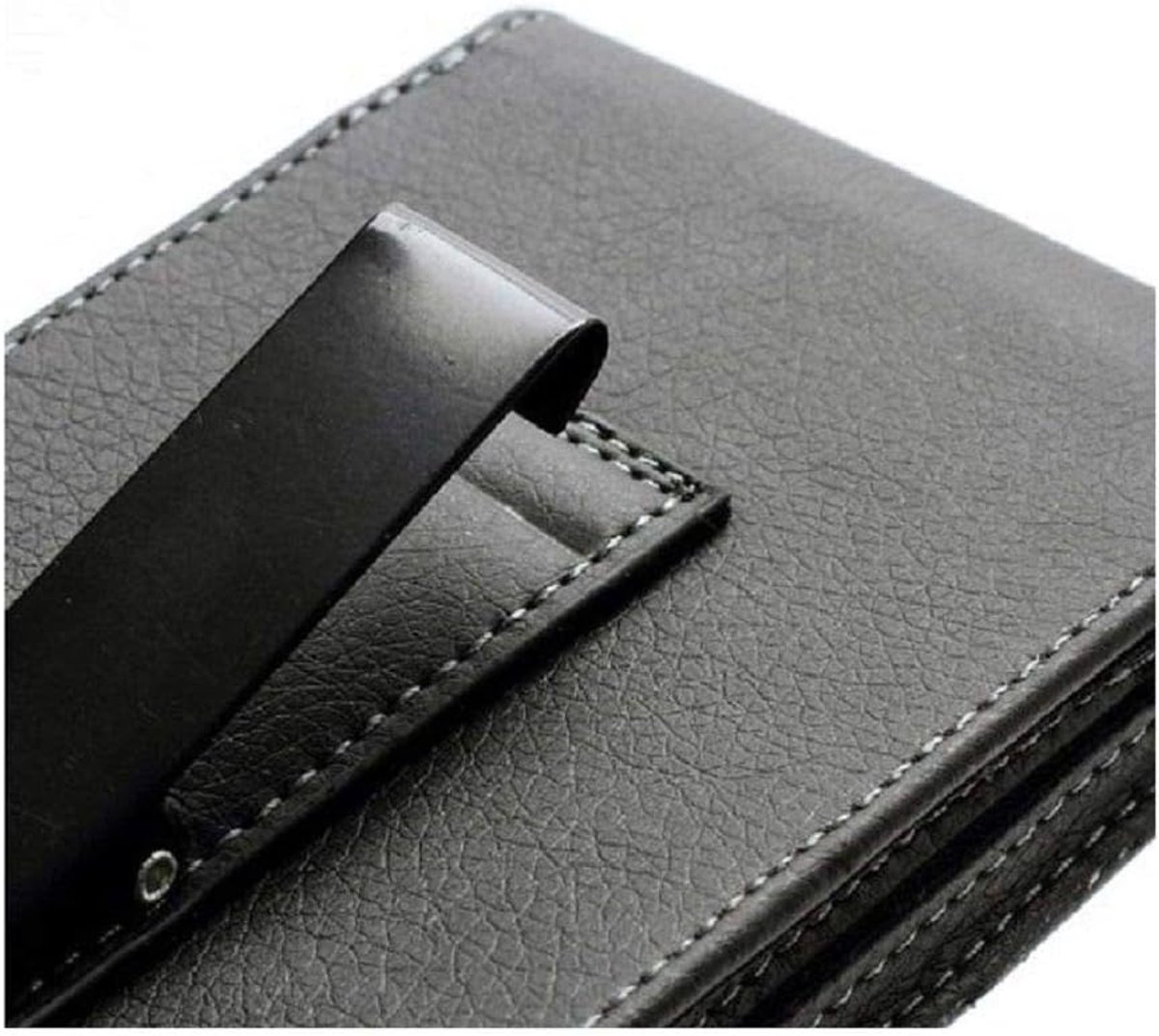 Flip Riem Clip Metalen Case Holster Verticaal voor LEAGOO M10 (2018) - Zwart