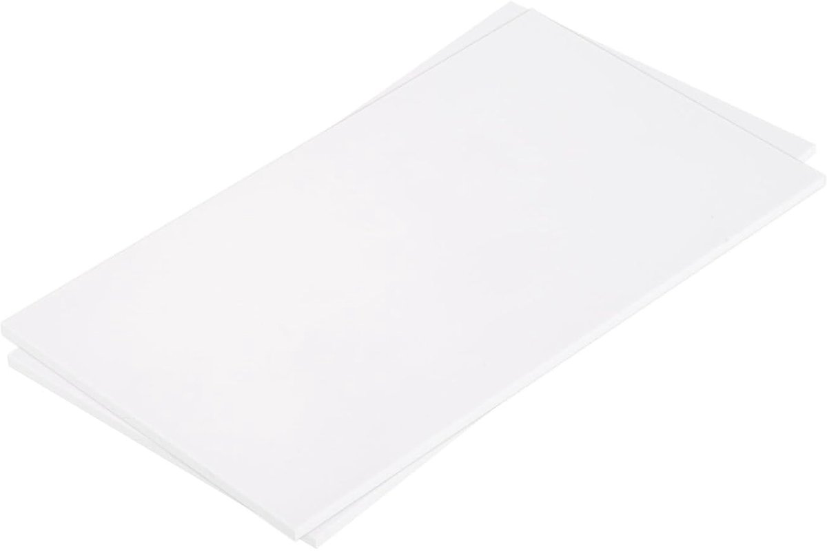 ABS kunststoffolie 17,8 cm x 10,2 cm (7 x 4 inch) x 0,08 inch styreenvellen ABS voor modelbouw DIY witte plaat 2 stuks
