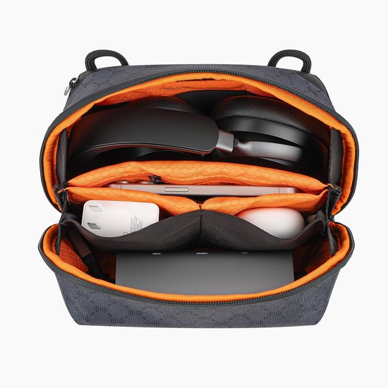 Elite Hoofdtelefoon Pouch compatibel met Bose QC Ultra, JBL Tour ONE M3, Sony WH-1000XM6 en meer, Soft Shell vervangende beschermende reisdraagtas met kabelopslag (donkergrijs) van elite — afbeelding 3
