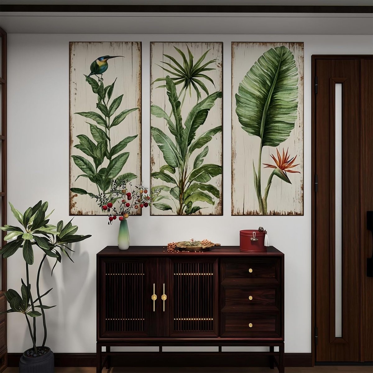 Muurstickers | Potplanten waterdichte muurkunststickers, woonkamer, slaapkamer, badkamer, keuken, kantoordecoratie (20x45 cm)