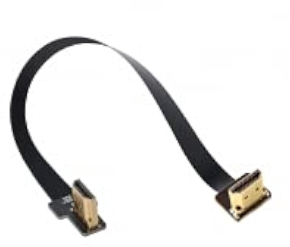 Dual 90 graden rechts-up hoek HDMI Type A Male naar Mannelijk HDTV FPC Platte kabel voor FPV HDTV Multicopter Aerial Fotografie 50 cm