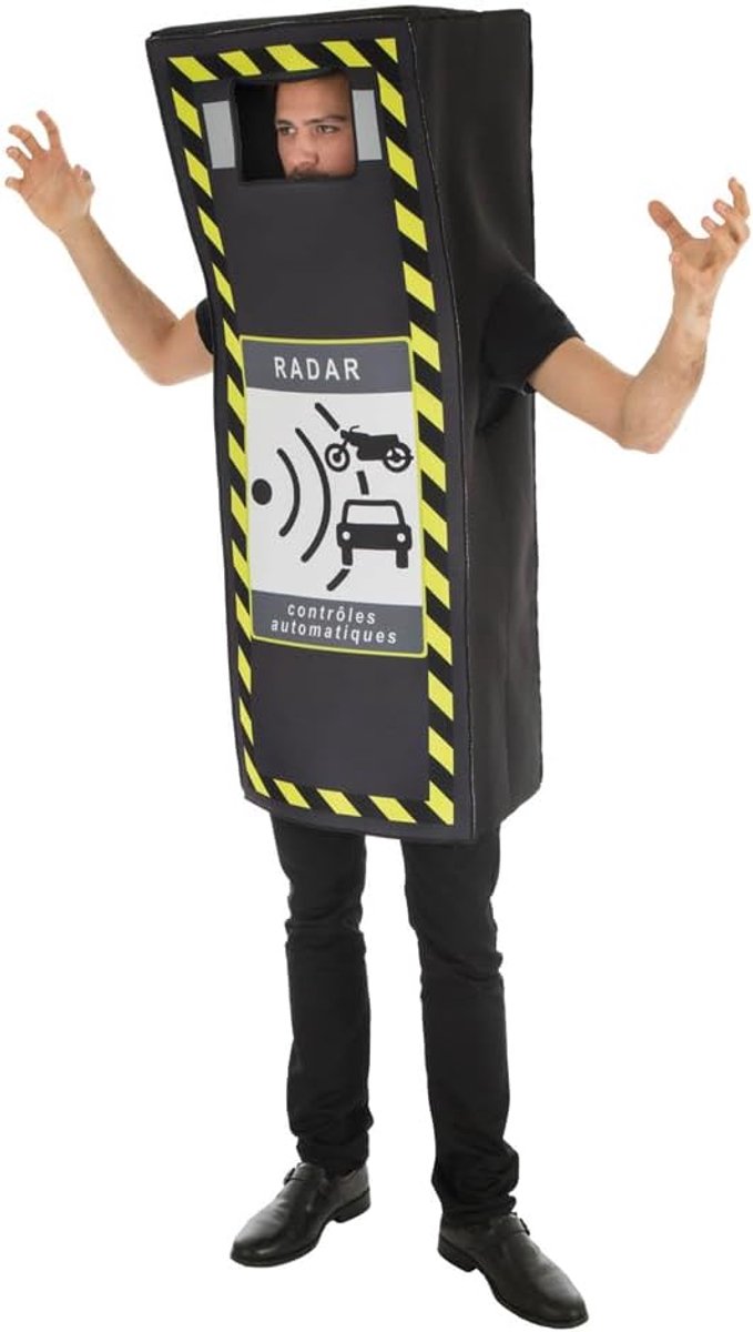 - Flitspaal-kostuum voor volwassenen, radar-outfit | Verkeersradar-ontwerp, grappige look, lichtgewicht constructie, gezichtsopening, carnaval, cosplay, themafeest