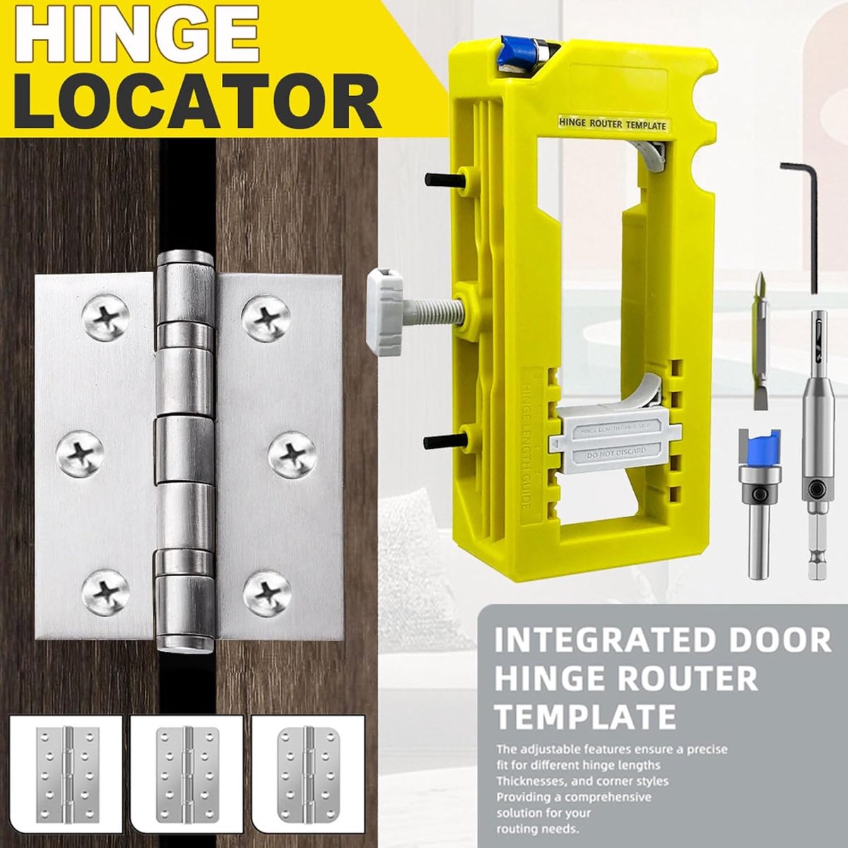 Verstelbare Kunststof Deurscharnier Jig Scharnierende Deurslot Opening Positioner Scharnier Router Sjabloon Fordoor Lock Installatie,Handvat Installatie,Interieur