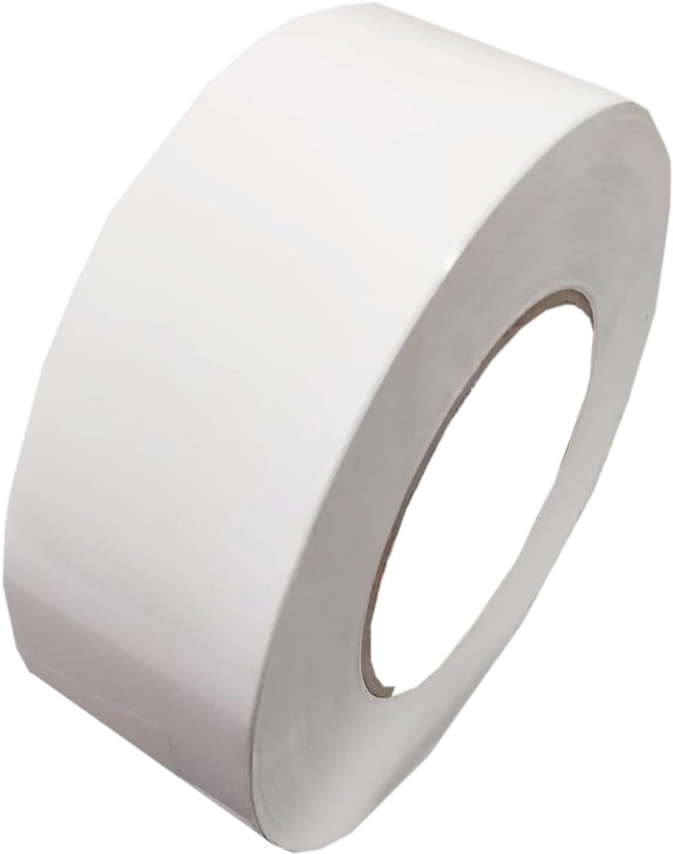 Stickers, plakstrip, zijstrepen, wit, 50 m lang x 50 cm breed, zelfklevende folie voor auto, muur, meubels en decoratie