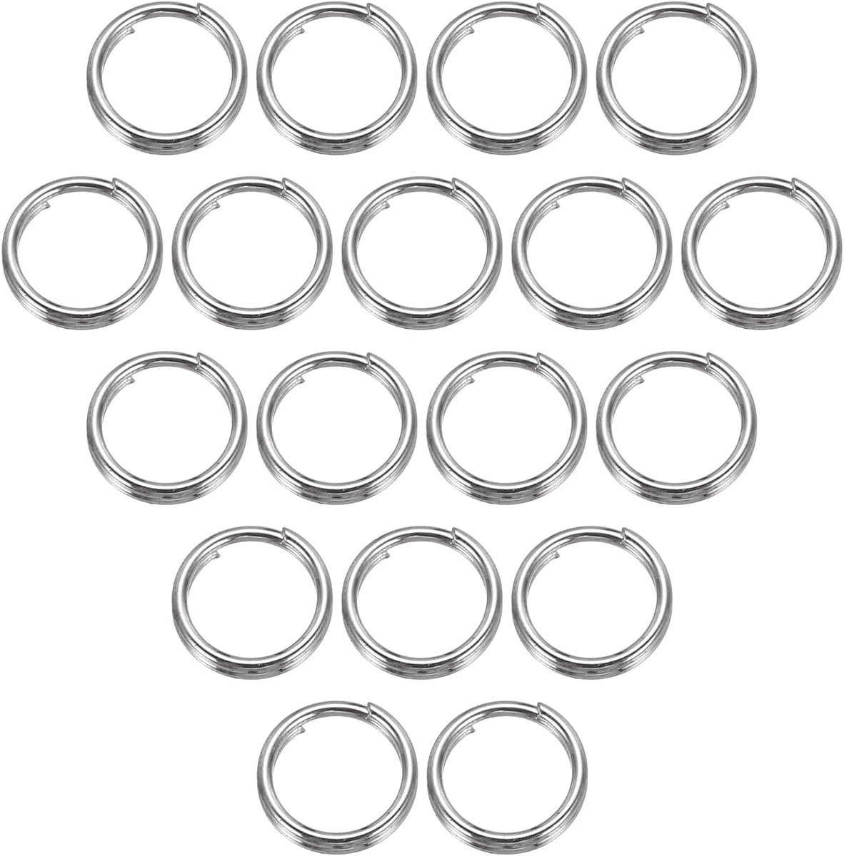 Sleutelringen, 0,5 mm dik, 5 mm, buitendiameter 304, open ringen voor sleutelhangers, solide gesp voor het ophangen van autosleutels, 60 stuks