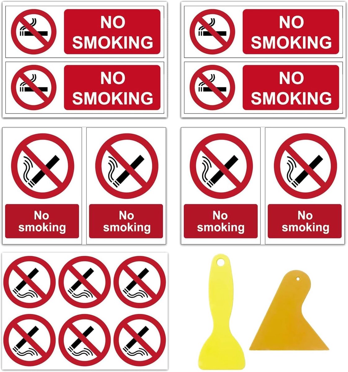 14 x Geen roken teken - geen roken aanhanger vinylstickers om bezoekers te waarschuwen/op de hoogte te stellen