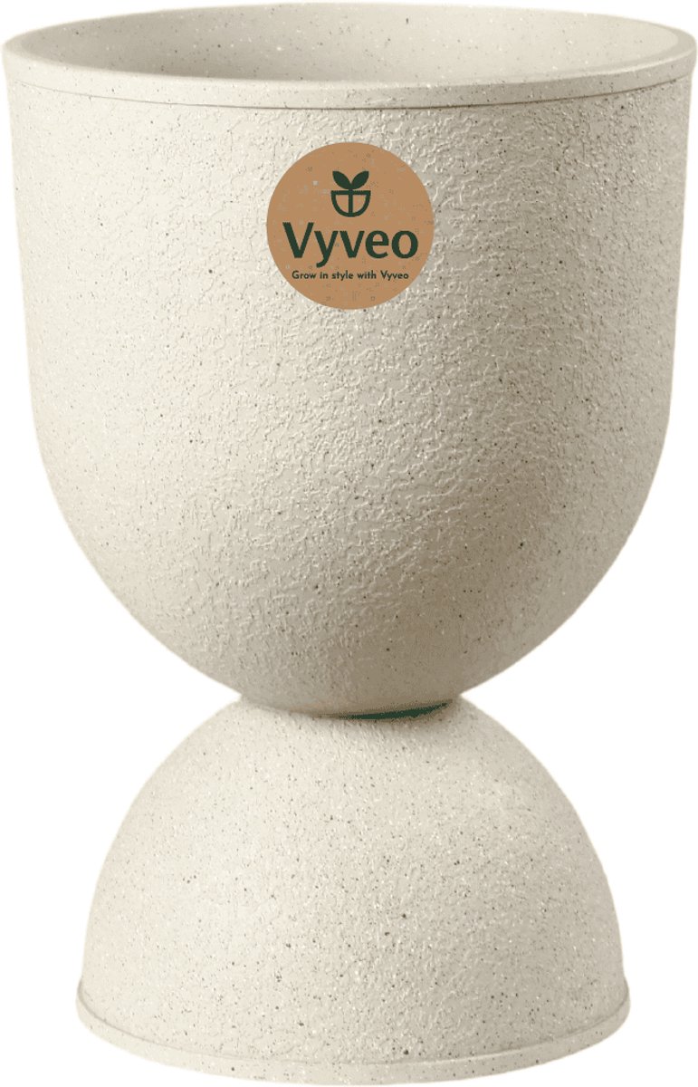 Vyveo - Bloempot Muse - 40x57 - Créme - Bloempot voor binnen en buiten - Lichtgewicht - Breukbestendig - Vorstbestendig - UV-bestendig