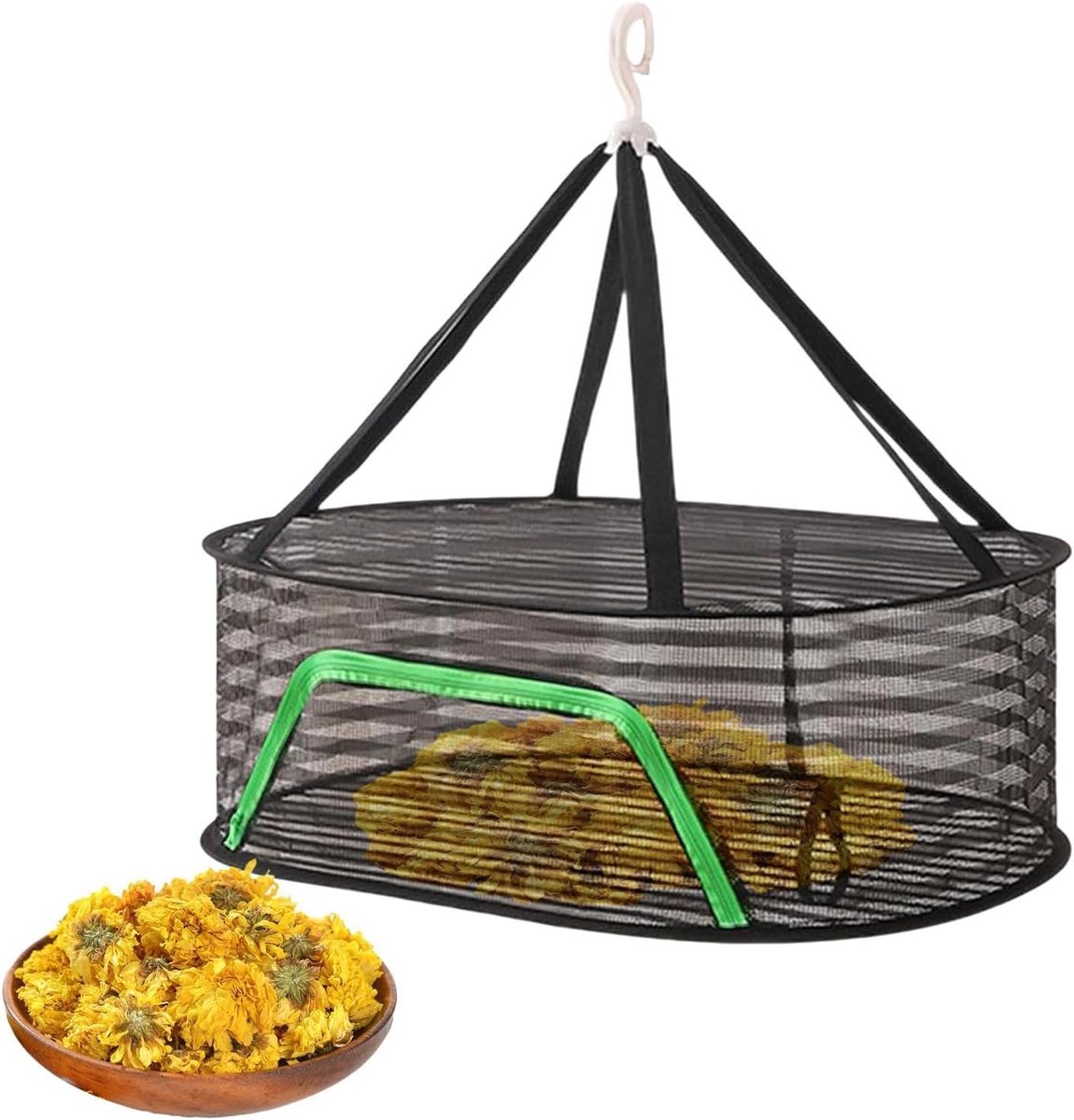 Capaciteit, ademend, opvouwbaar, roterende haak | Wasnet drogen voor kleding, fruit, knuffels