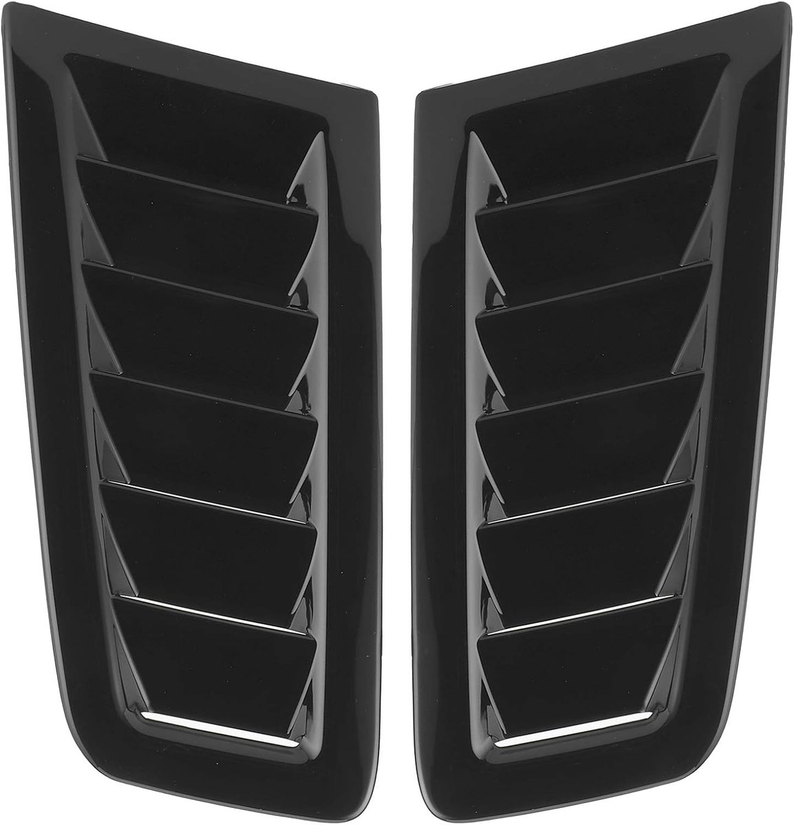 Auto Motorkap Vents, Universele Luchtventilatie Cover voor Focus RS MK2 Stijl, Glanzend Zwart, 2 Stuks