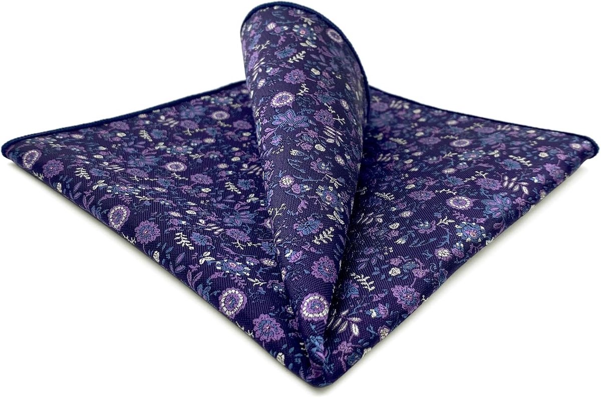 SHLAX&WING Pochetten voor heren met patroon blauw rood 32 cm groot en hoog bruiloft