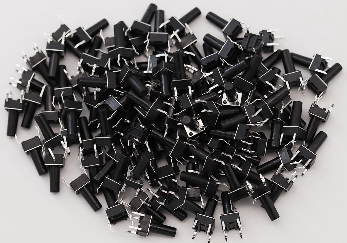 Button Schakelaar Mini Micro Tact Schakelaar 6 x 6 x 12 mm 4 Pin DIP Micro PCB SMD SMT Momentan Tactile Tact Drukknop Schakelaar Elektronische componenten (100 stuks)