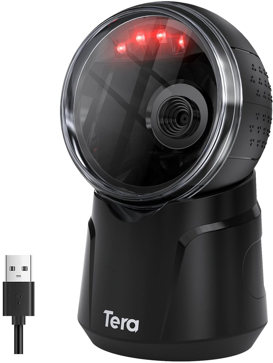 Elzusha - Omnidirectionele Desktop Barcodescanner 1D 2D QR - Handsfree USB Bedraad