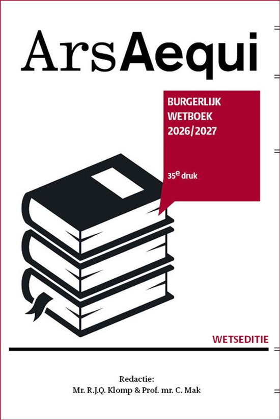 Boek met de titel ArsAequi Burgerlijk Wetboek 2026/2027, 35e druk.