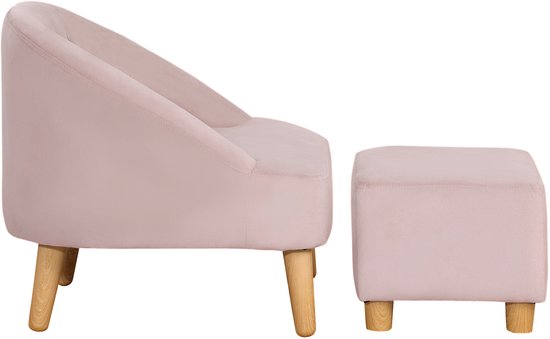 HOMCOM kinderstoel - met voetenbank - sterke bekleding - roze van Merkloos — afbeelding 2