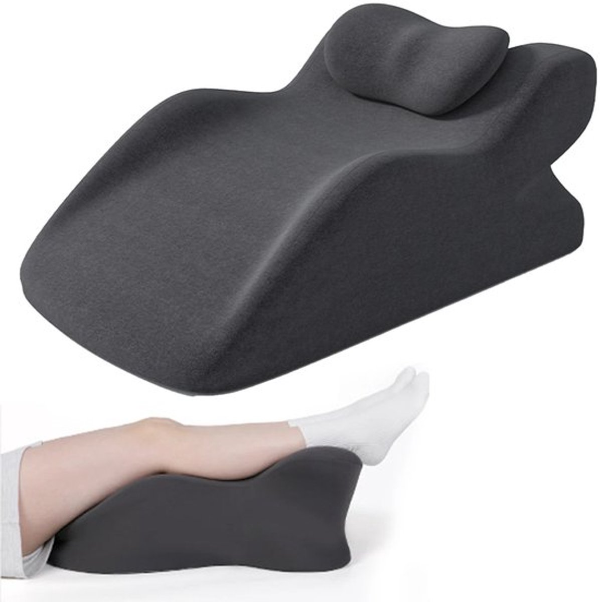 Beenkussen, 9,45 inch hoog beenverhogend kussen voor benen, wigkussen voor slapen, rugpijnverlichting, zuur r