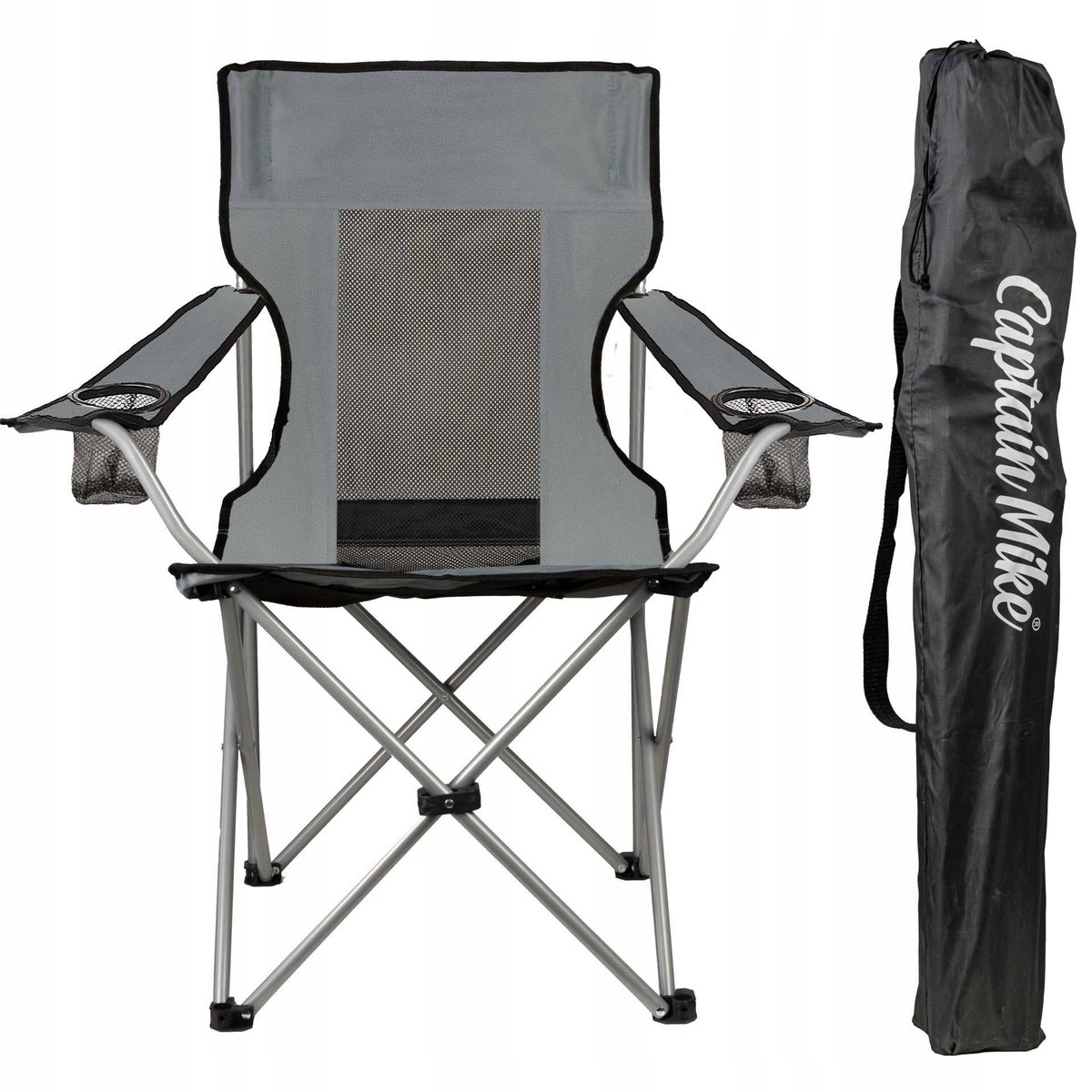 Opvouwbare Campingstoel Strandstoel Tuinstoel Vissersstoel met Hoes