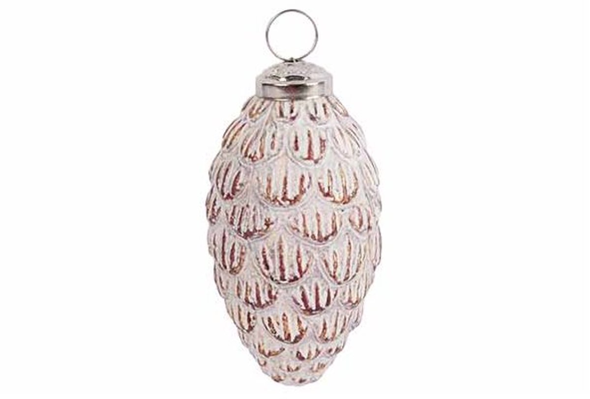 Denappel Hanger Antique Brass Creme 6x6x H11cm Glas