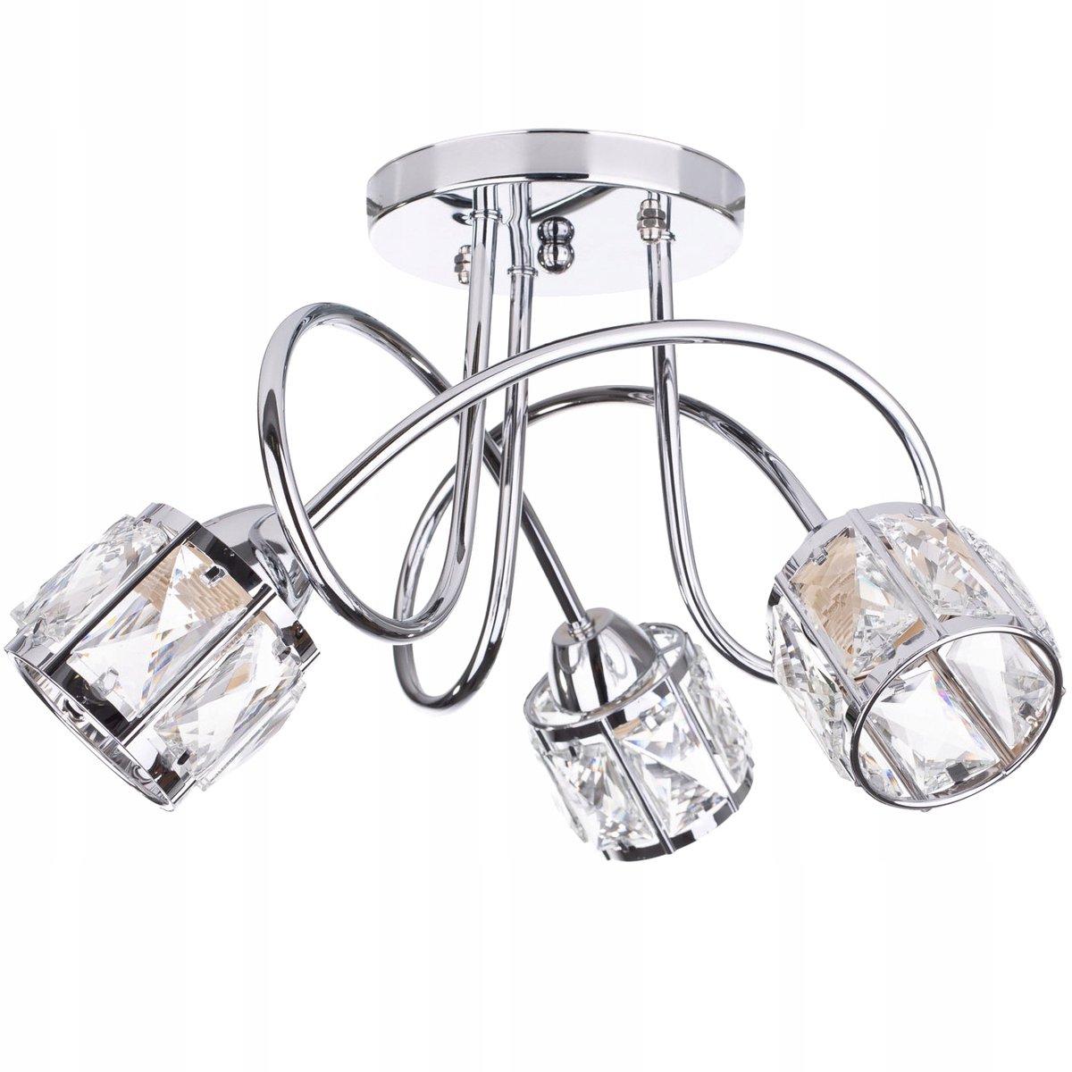 Moderne LED Plafondlamp Chroom Dunaj 3 - Woonkamer, Keuken, Slaapkamer