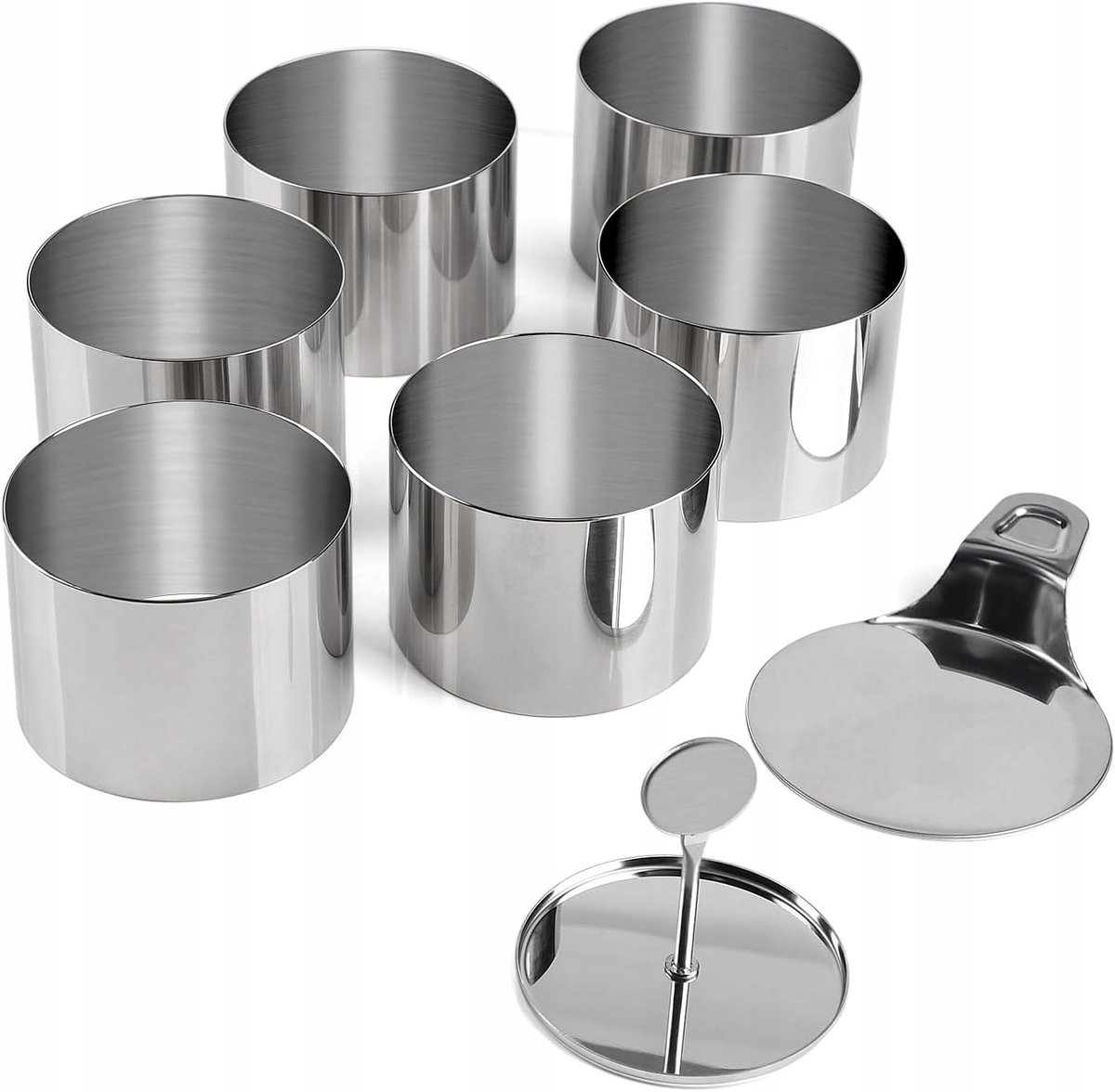 8-delige Set Metalen Dessertringen & Moussevormen