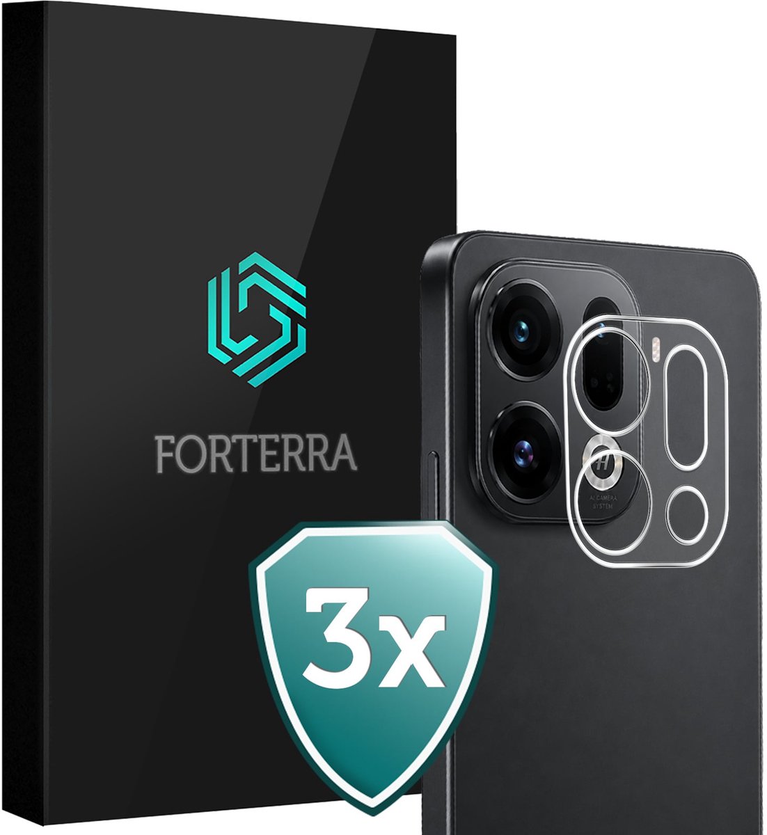 Camera Lens Protector 3 Stuks - Geschikt voor OPPO Find X9 Pro - Camera Screenprotector Beschermglas - Gehard Glas - Tempered Glass - Screen Protector