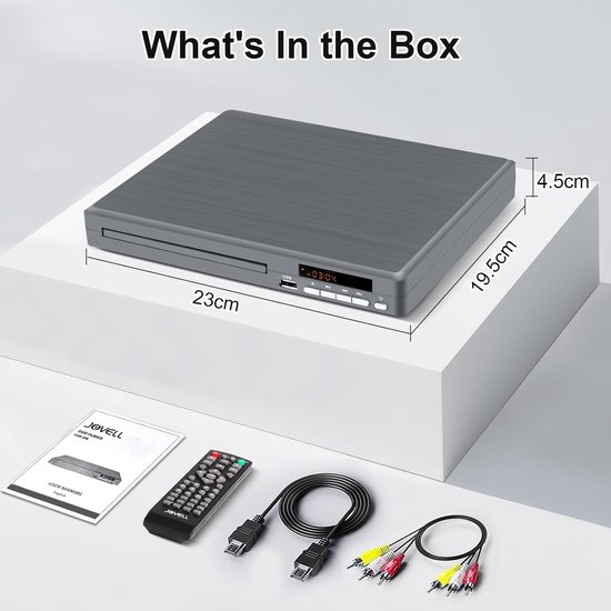 DVD Speler - Home Cinema - Films Kijken - Regiovrij Afspelen - 1080p Upscaling - Grijs — afbeelding 2