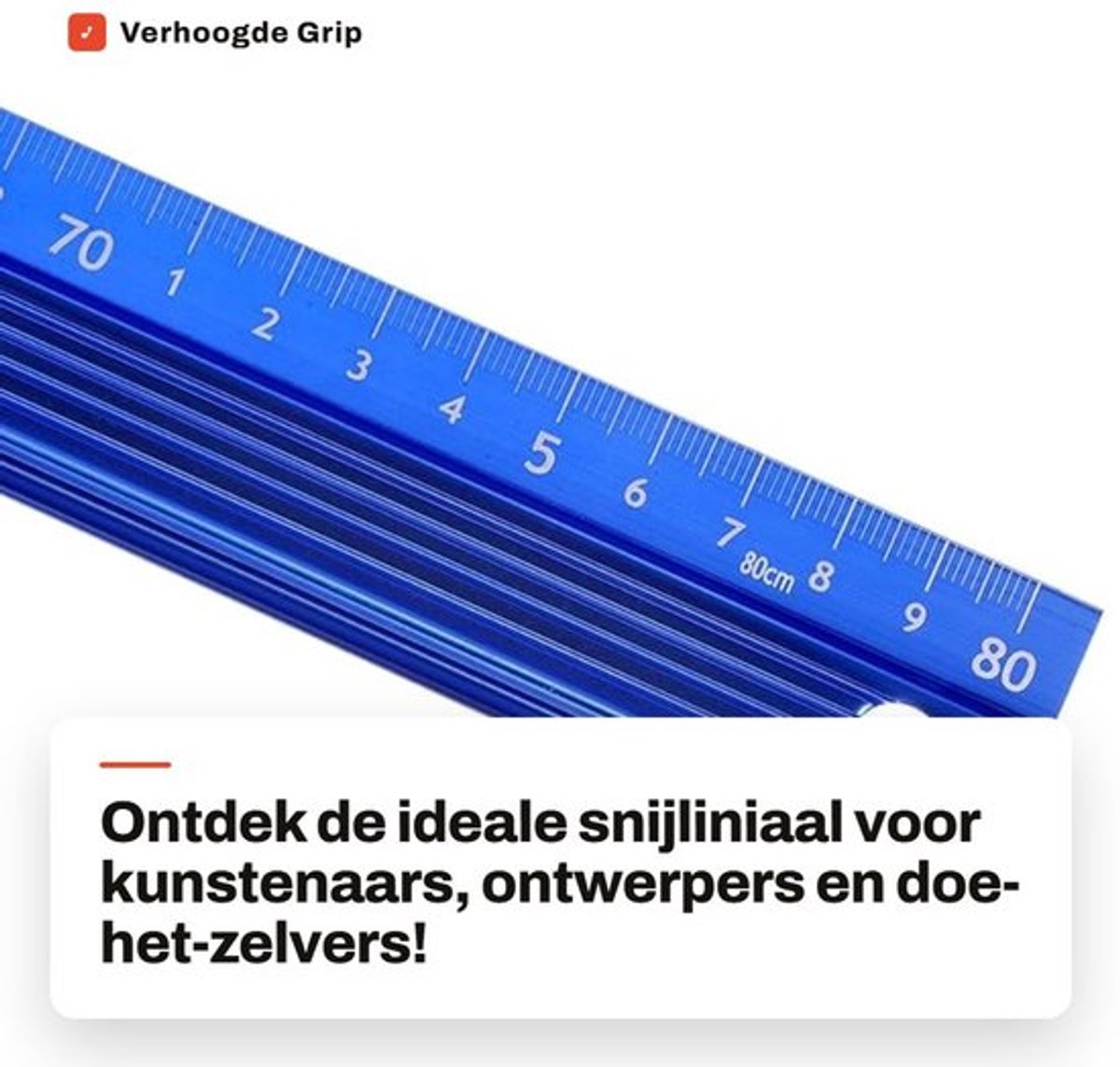 Metalen Liniaal 80cm - Aluminiumlegering - Antislip - Verhoogde Grip - Nauwkeurige Meting - Duurzaam - Slijtvast Design - Snijliniaal