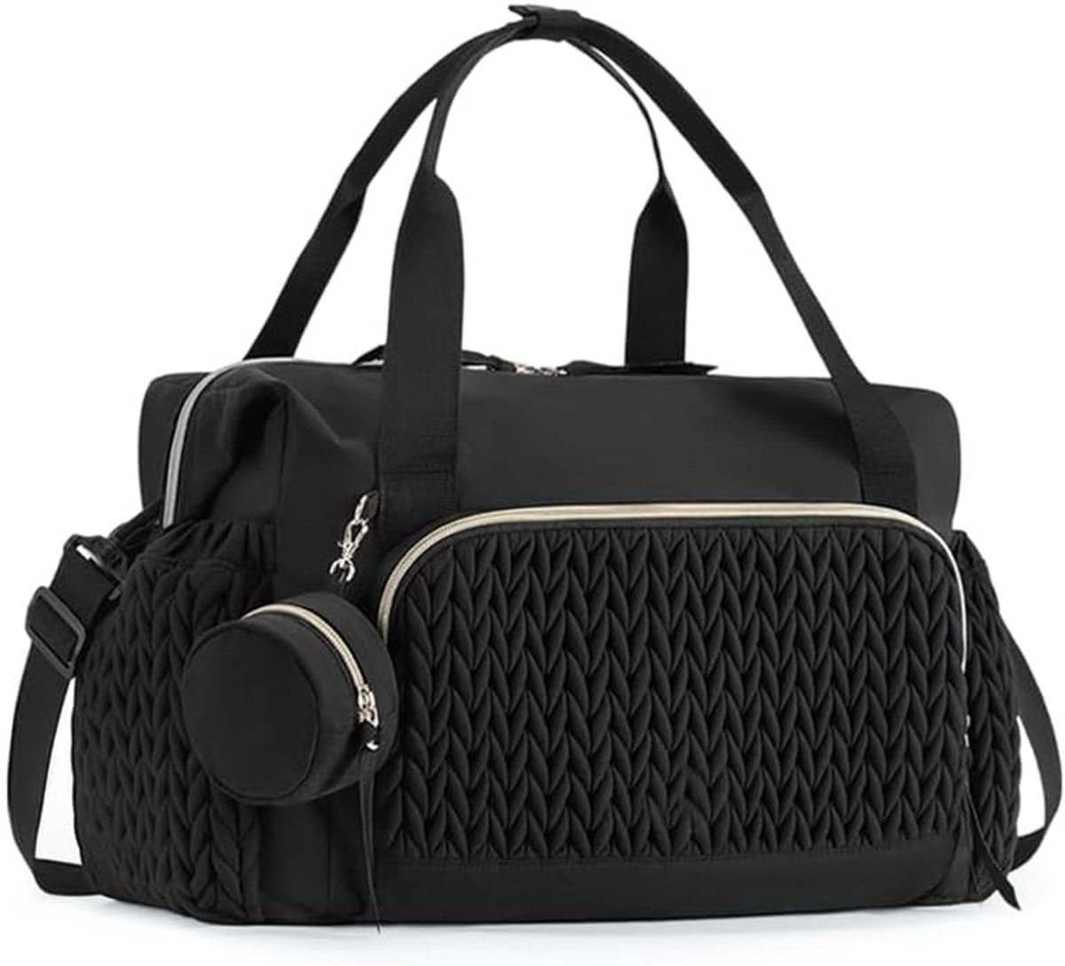 Grote capaciteit luiertas rugzak voor baby, multifunctionele reisnappy tas voor ouders, zwart casual design