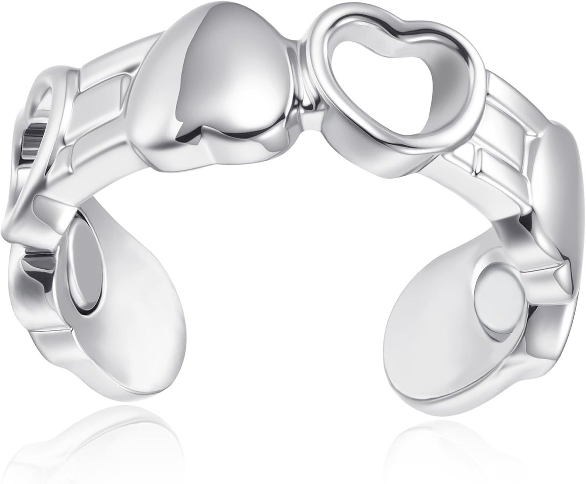Ringen met ultrasterke magneten, open verstelbare magnetische ringen, modieuze slang & blad & hart & lijn & Viking-vingerringen voor vrouwen, cadeau voor